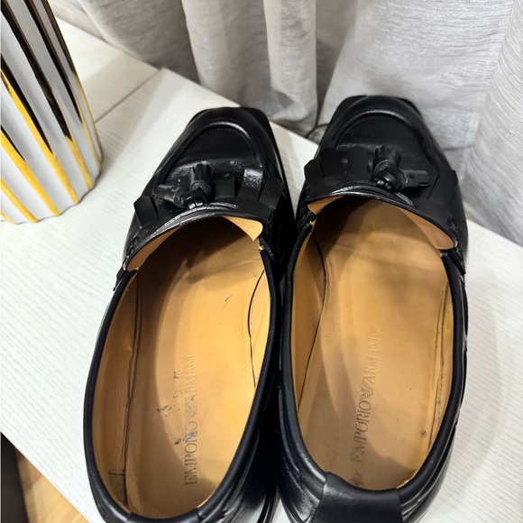 Emporio Armani Sleek Black Tassel Loafers for Men - Picture 6 of 11